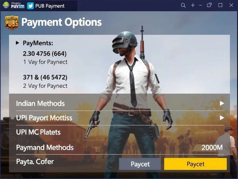 PUBG Mobile Team Deathmatch payment options showing Indian methods like UPI and Paytm