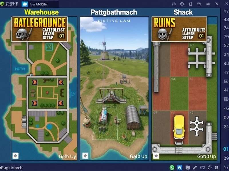 Comparison of PUBG Mobile Team Deathmatch maps: Warehouse, Shack, and Ruins