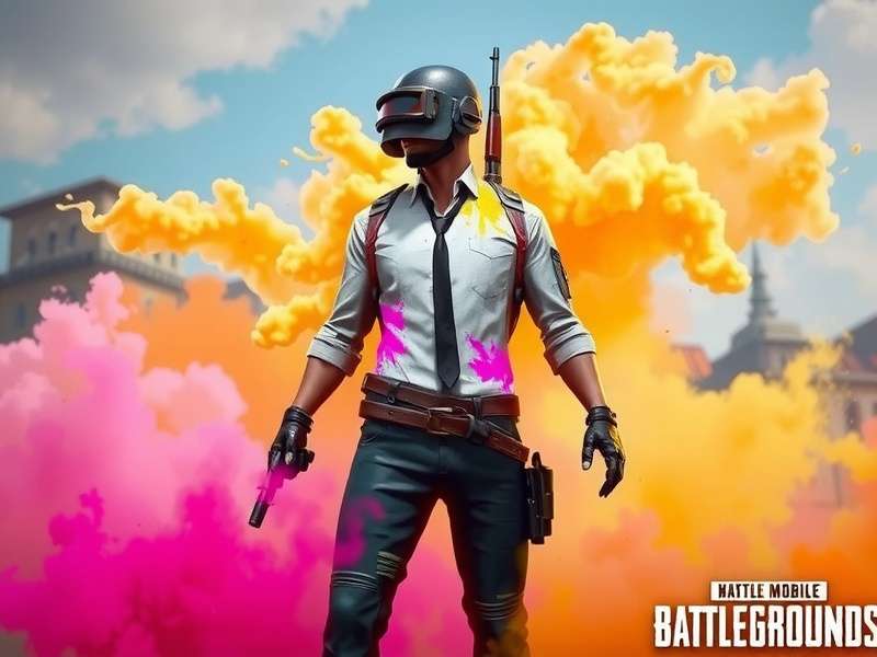 PUBG Mobile Team Deathmatch Holi event with colorful powder effects and player outfits