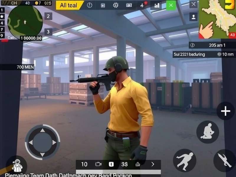 Indian pro player demonstrating advanced PUBG Mobile Team Deathmatch strategies on Warehouse map